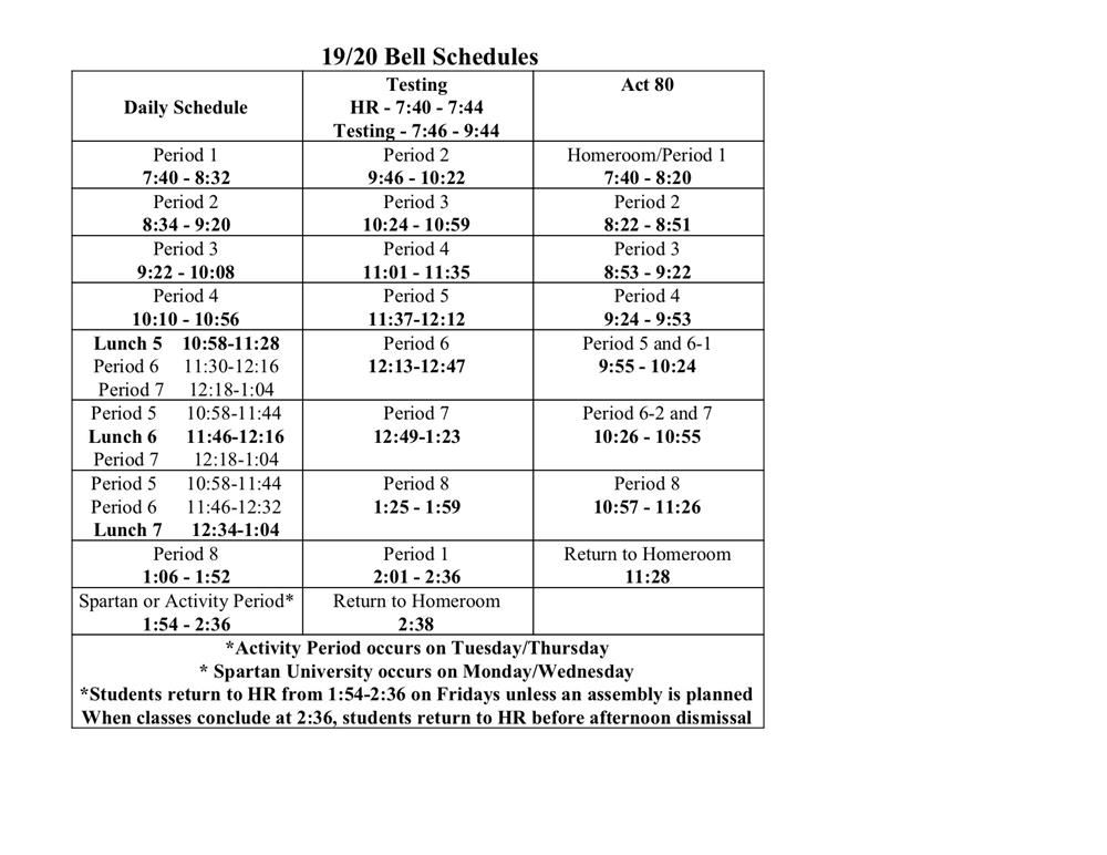 MS Bell Schedule / MS Bell Schedule